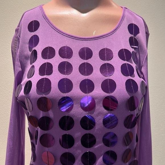 Purple Sequined Shirt - Picture 4 of 5